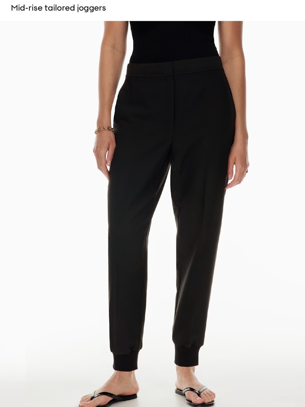 Babaton Black Mid-Rise Tailored Joggers